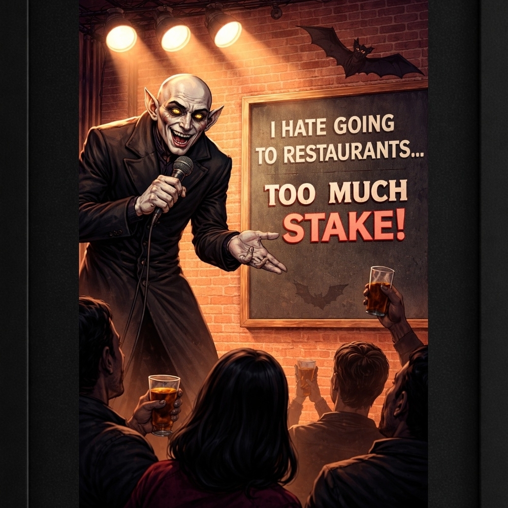 A.I. Comedy Stand‑Up Art Print 8x10 Frame